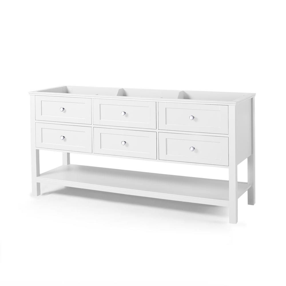 Noble House Dawson 72 In W X 22 In D Bath Vanity Cabinet Only In White 65690 The Home Depot