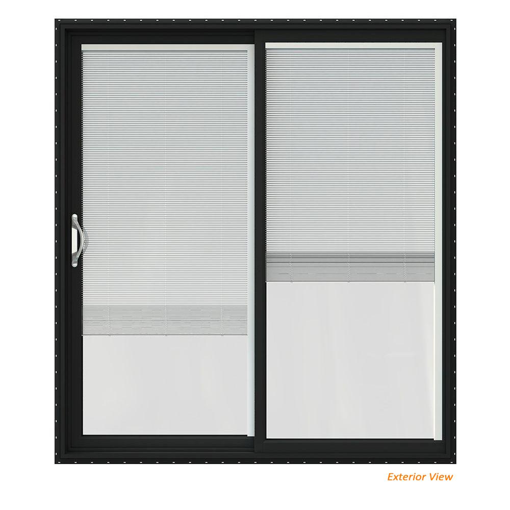 Ply Gem 72 In X 80 Right Hand Sliding Patio Door With Lowe 72 In X 80 V 2500 Bronze Painted Vinyl Left Hand