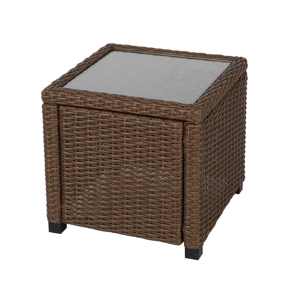 Home Decorators Collection Maldives Brown Wicker Outdoor Accent Table 710 180 005 The Home Depot