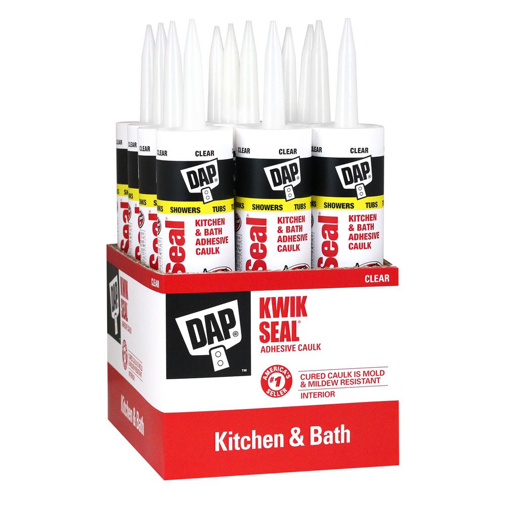 DAP Kwik Seal 5.5 oz. Clear Kitchen and Bath Adhesive Caulk (12Pack