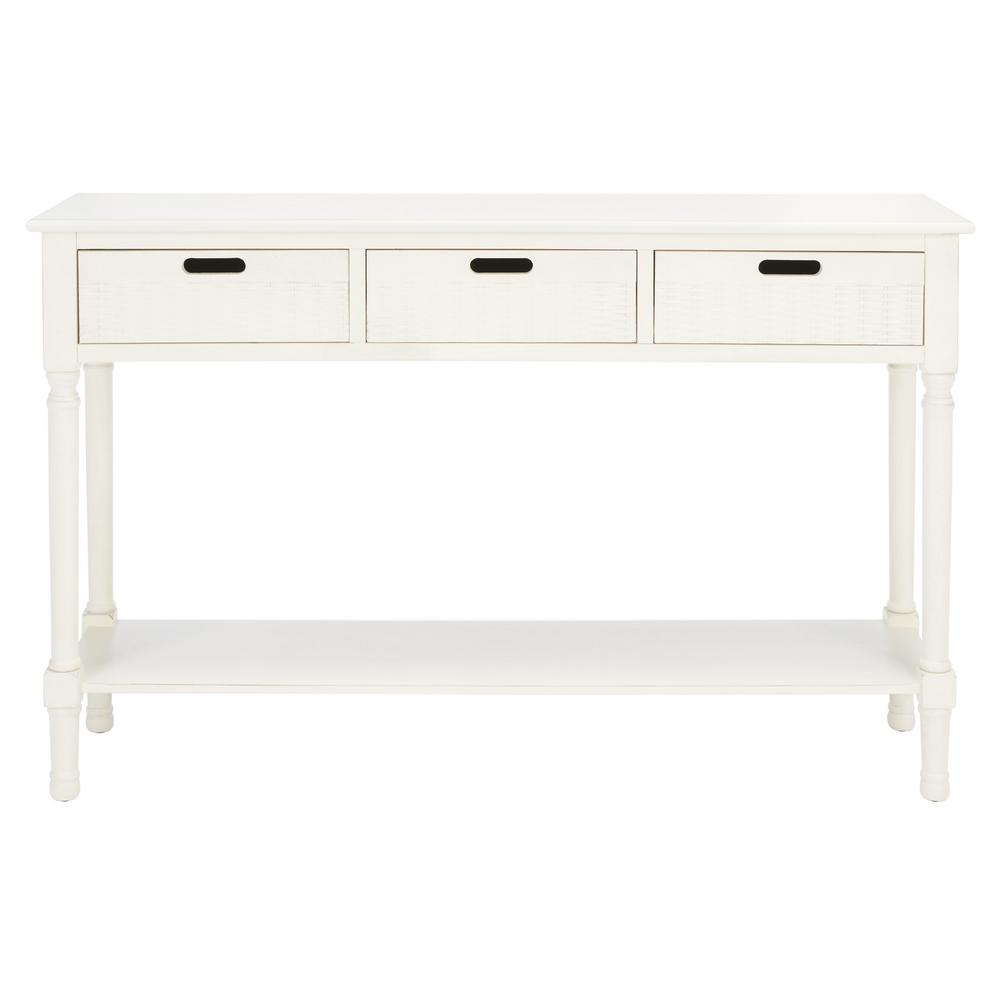 Safavieh Landers 3Drawer Distressed White Wood Console TableCNS5711A