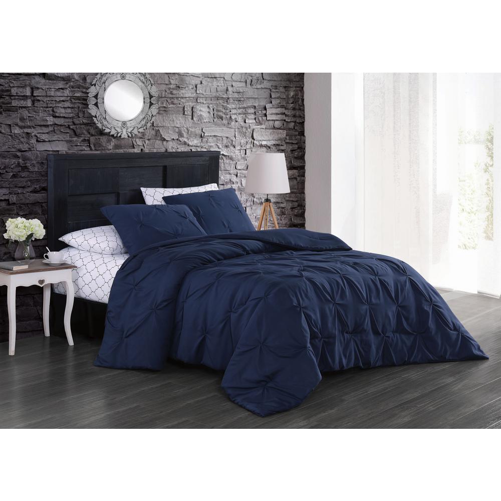 Geneva Home Fashion Flynn 7Piece Navy Queen Bed in a Bag Set