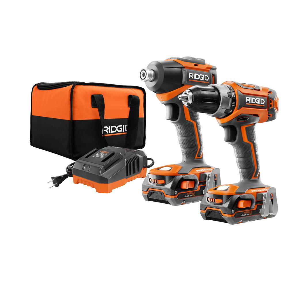 RIDGID 18-Volt Lithium-Ion Cordless Brushless Drill/Driver ...