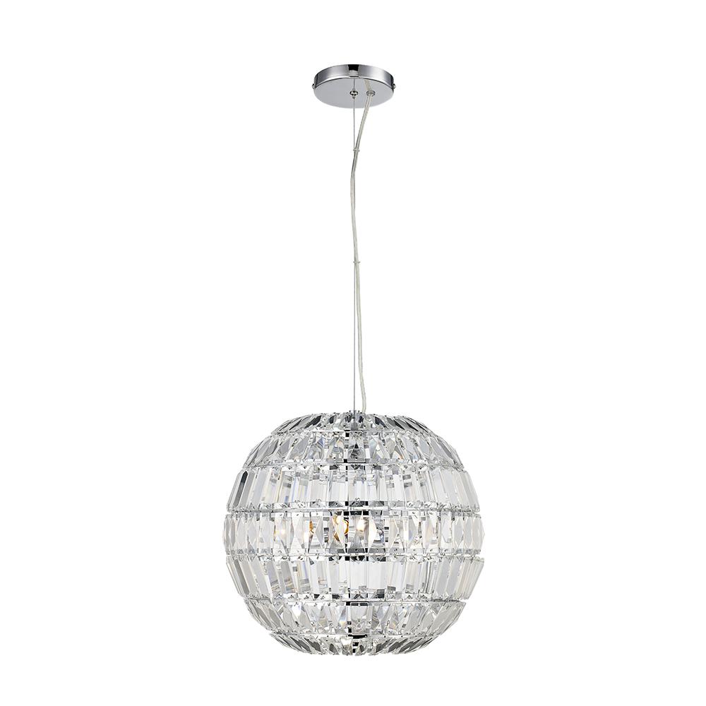 Bel Air Lighting Ellis 3 Light Polished Chrome Pendant With 14 In Bel Air Lighting Ellis 3 Light Polished Chrome Pendant With 14 In Crystal Globe