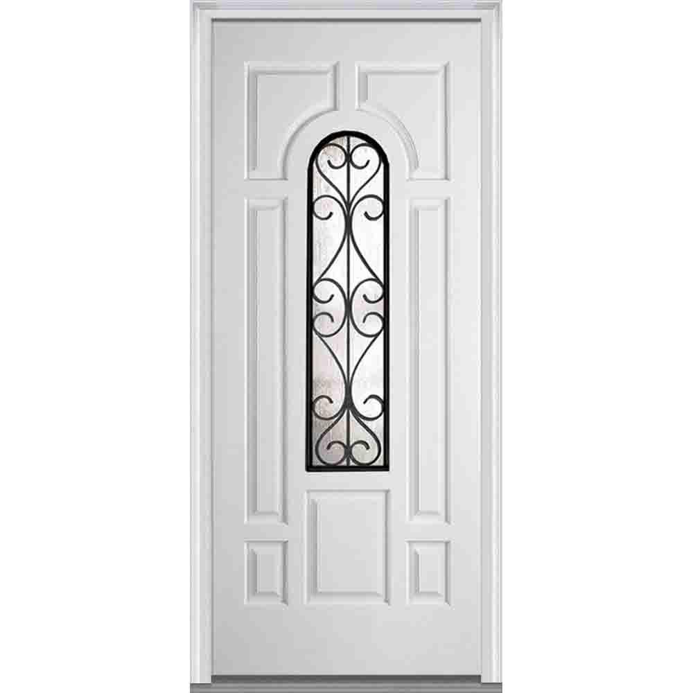 White Center Arch Mmi Door Doors With Gl Fibergl Camelia Left Hand Center Arch Lite Decorative 7