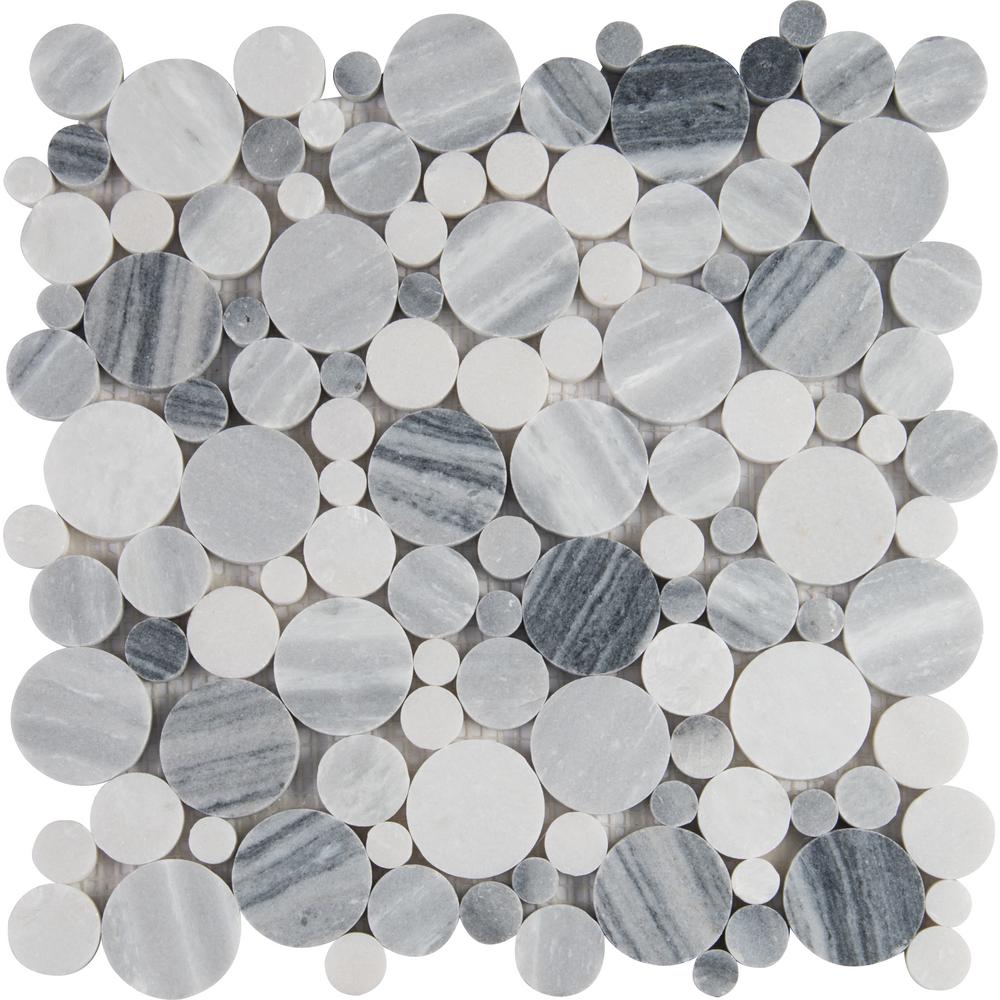 MS International Alaska Gray Pebbles 12 in. x 12 in. x 10 mm Polished