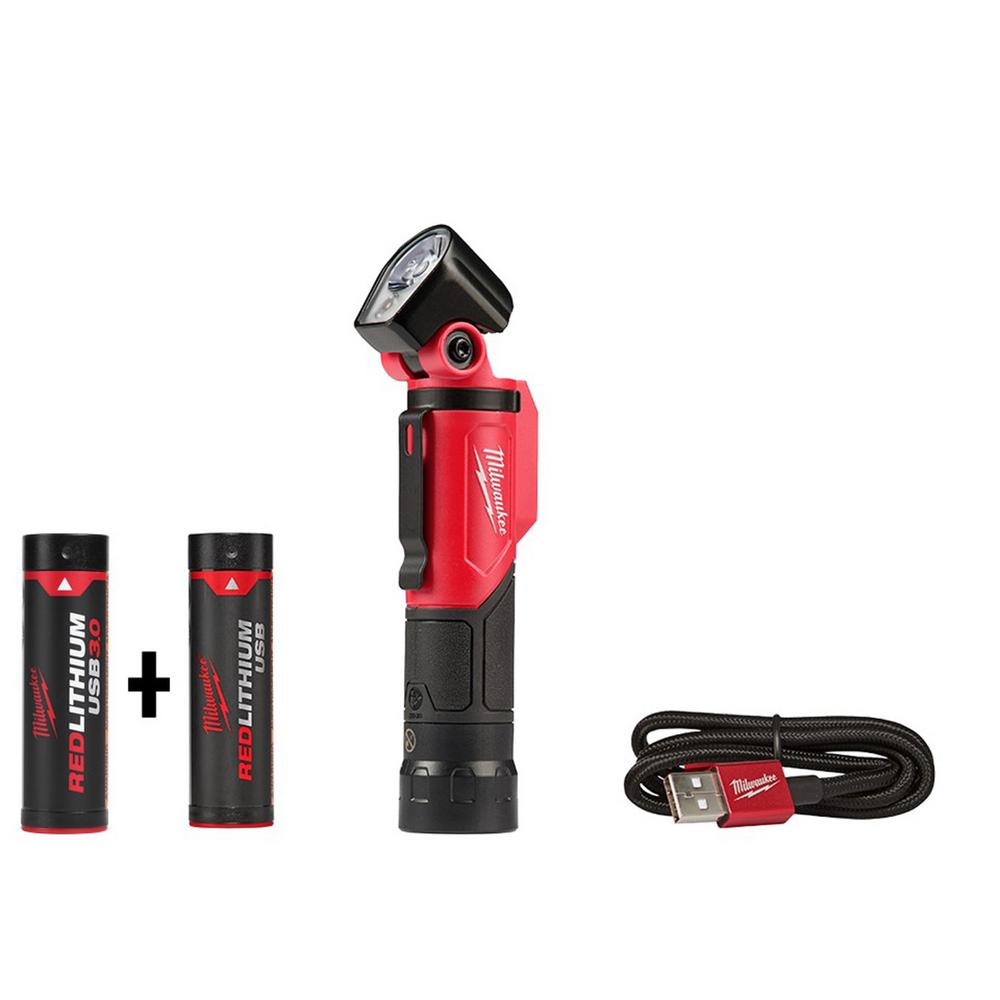 Milwaukee 500 Lumens LED Pivoting Rechargeable Flashlight with Bonus
