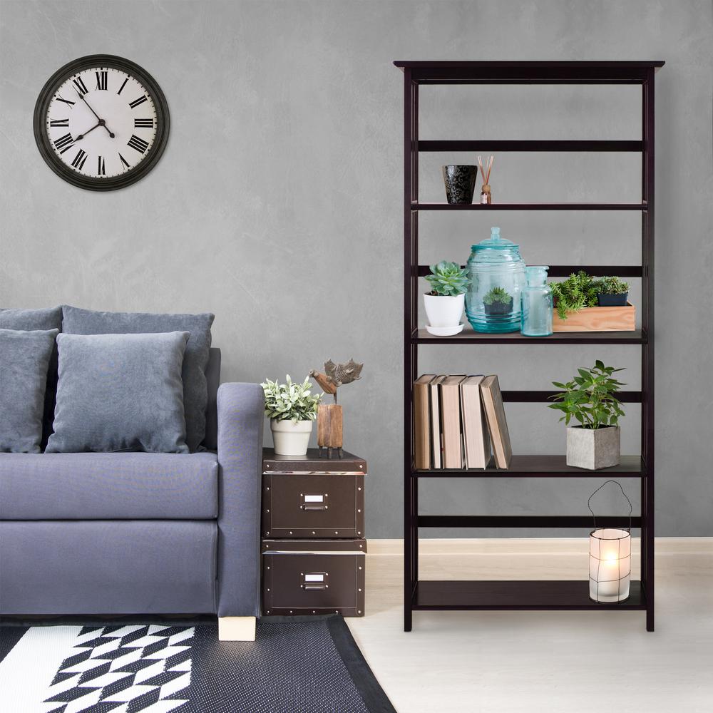 Casual Home Mission Style Espresso Solid Wood 5 Shelf Bookcase 310 Casual Home Mission Style Espresso Solid Wood 5 Shelf Bookcase