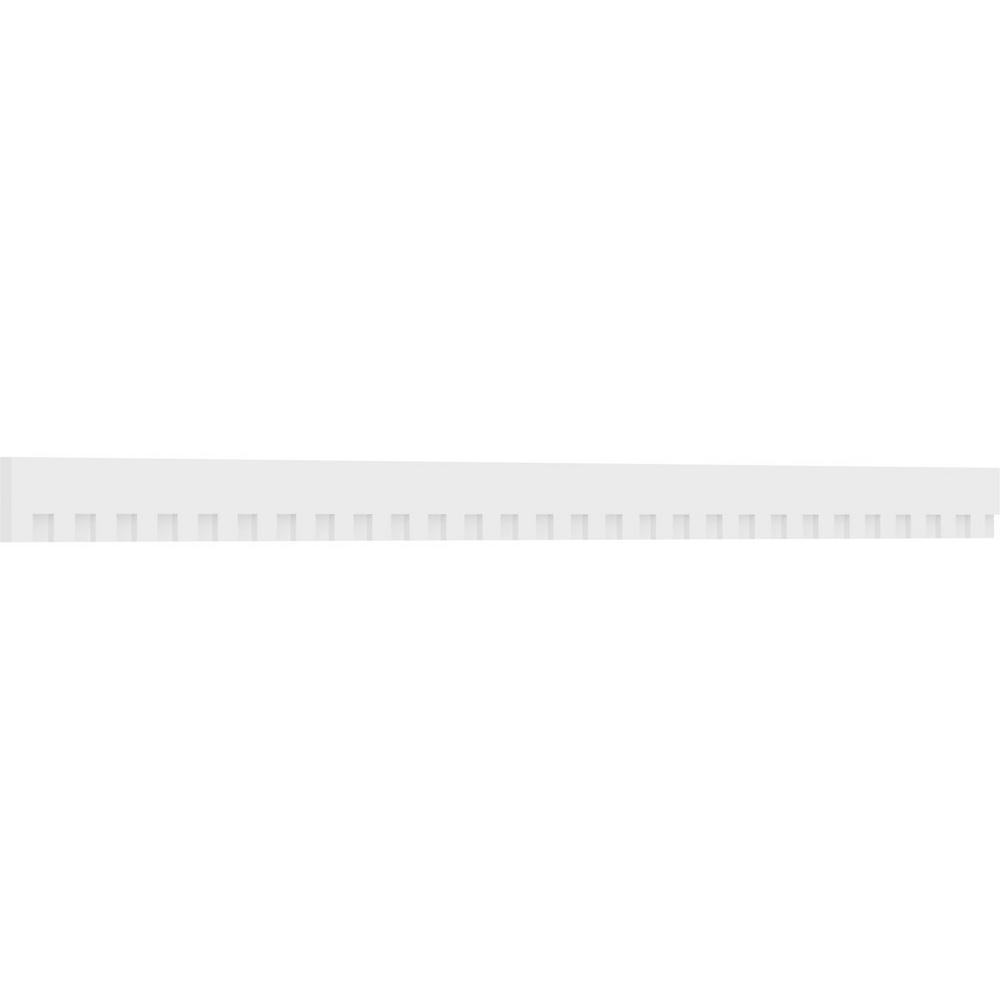 3H x 1P x 94L Ekena Millwork DENP03SAN01 Sanford Architectural Grade w//Backplate PVC Dentil Trim White