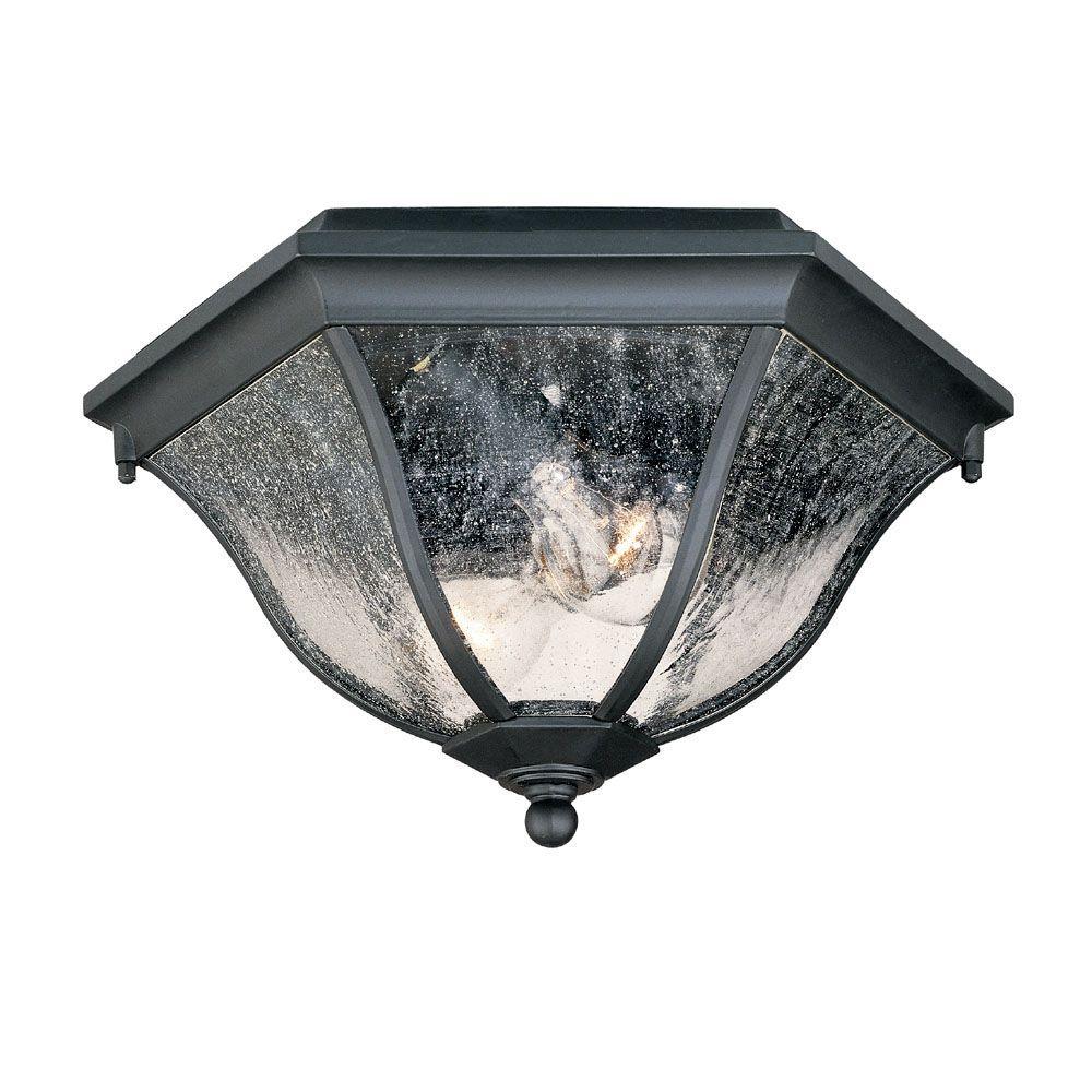 Acclaim Lighting Outdoor Flush Mount Lights Ceiling Flushmount Collection Ceiling Mount 2 Light Matte Black Outdoor Fixture
