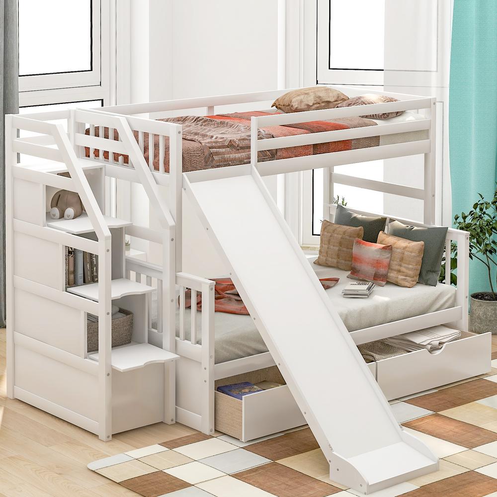 full size bunk bed with slide