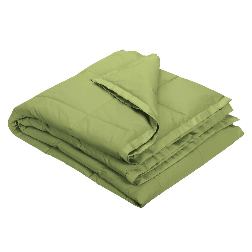 The Company Store LaCrosse Down Fern Green Cotton Throw Blanket KO72 OS FERN GREEN The Home Depot