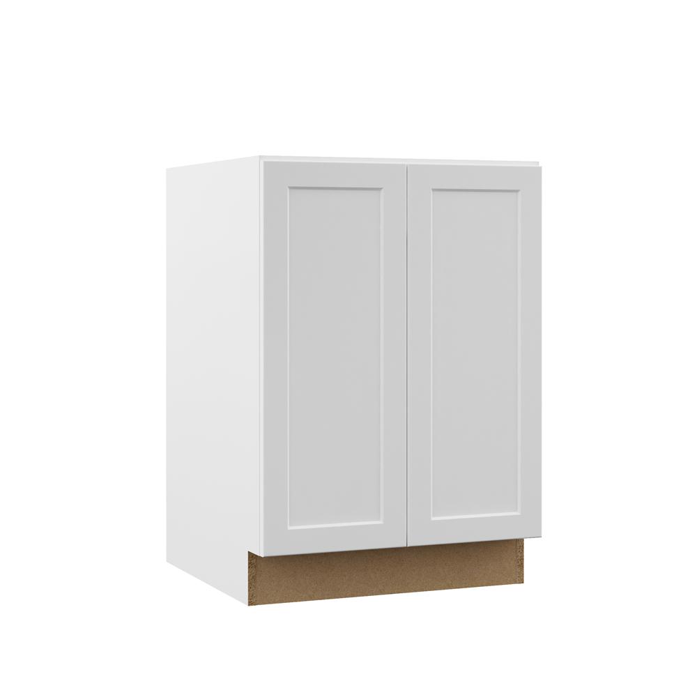 Designer Series Melvern Assembled 24x34.5x21 in. Full Door Height Bathroom Vanity Base Cabinet in White