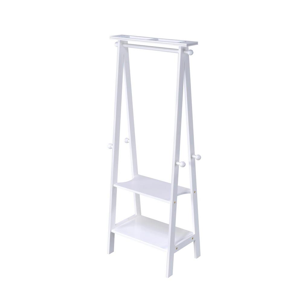 24 inch x 59 inch White Garment Rack