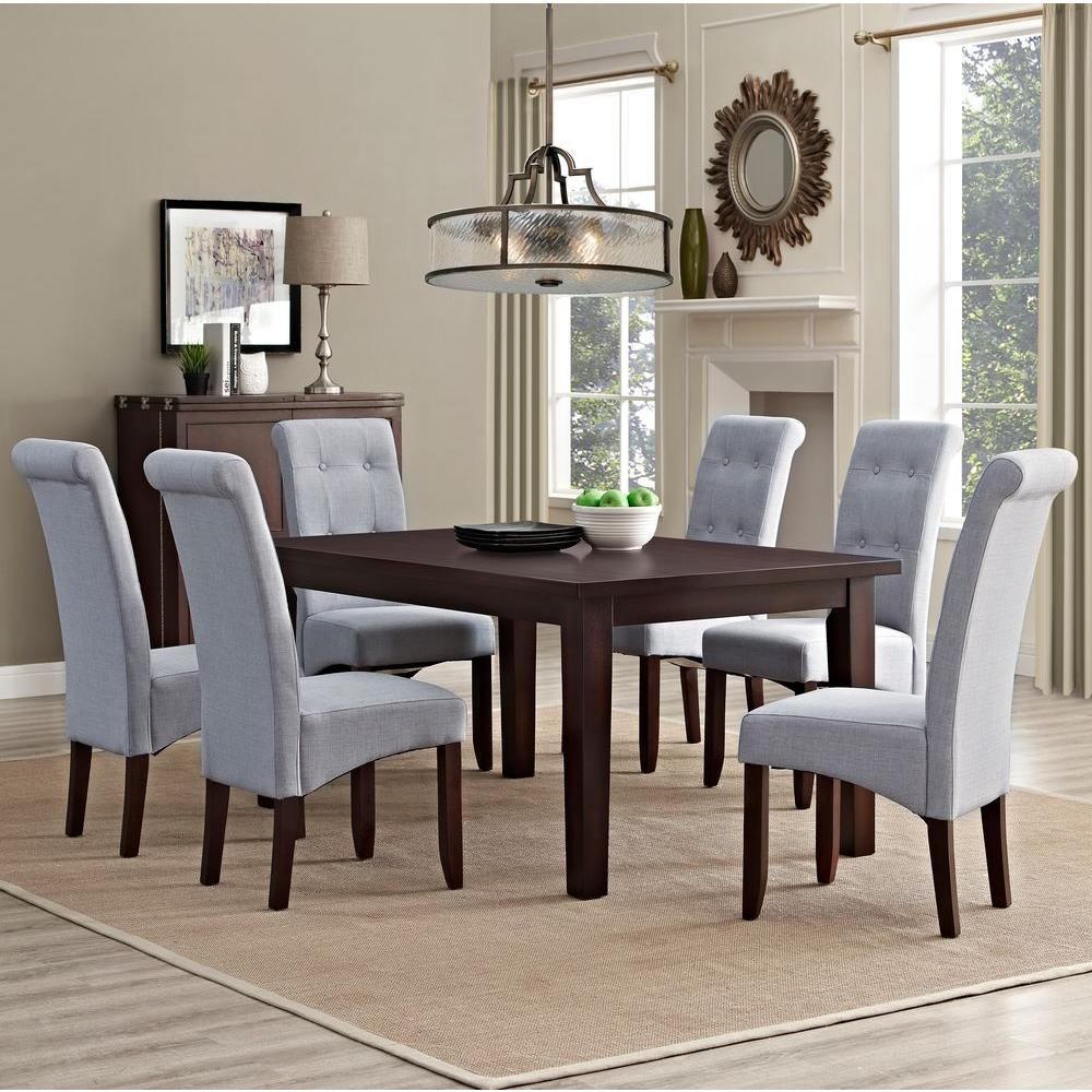 Simpli Home Cosmopolitan 7-Piece Dove Grey Dining Set-AXCDS7-COS-DGL ...