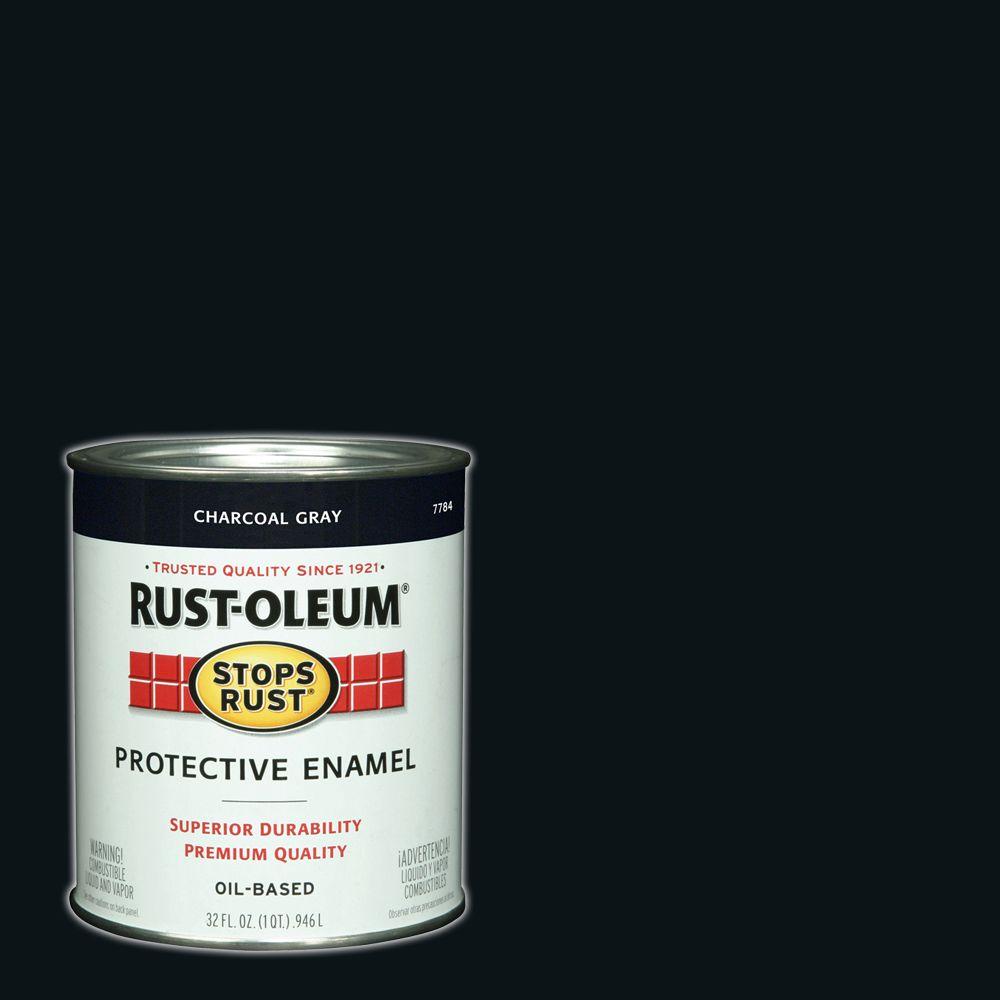 Charcoal Gray Paint >> Rust Oleum Stops Rust 1 Qt Protective Enamel Gloss Charcoal Interior Exterior Paint 2 Pack Charcoal Gray Paint >> Rust Oleum Stops Rust 1 Qt Protective Enamel Gloss Charcoal Interior Exterior Paint 2 Pack