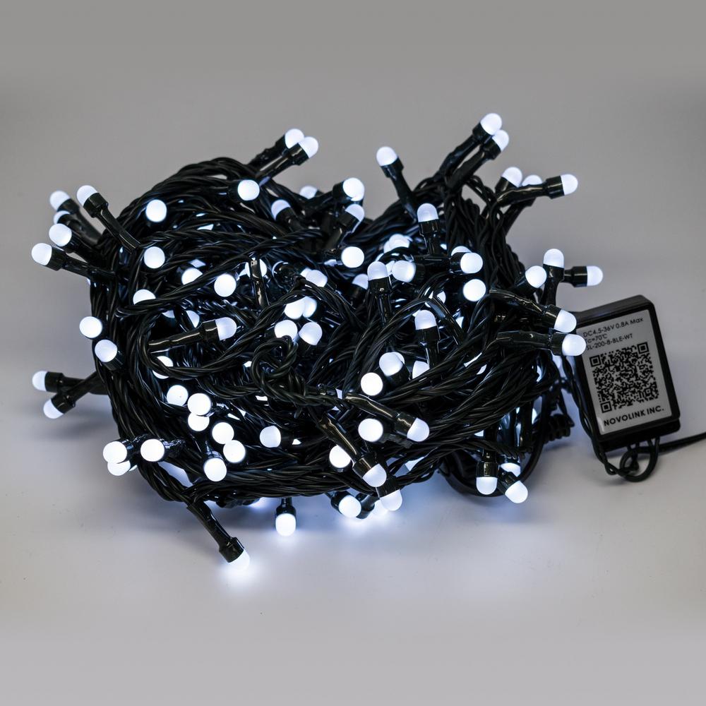 Cool White Indoor Outdoor String Lights 200 Light 8 Mm Mini Globe Cool White Led Lights With Wireless Smart Control