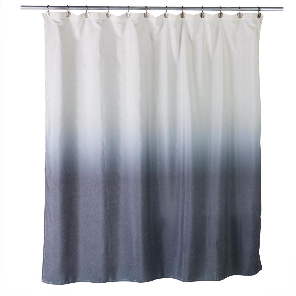 Unbranded Ombre 72 in. Charcoal Shower CurtainV1229000200001 The Home Depot