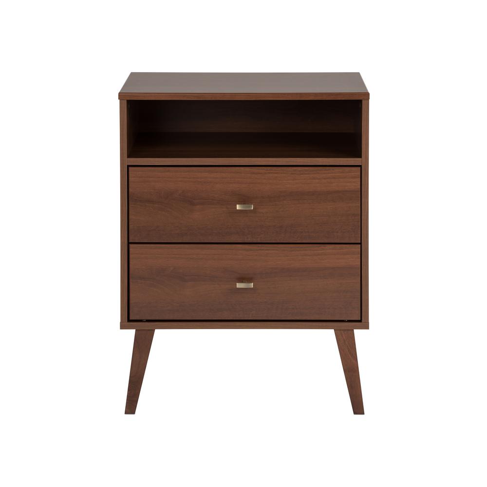 Prepac Milo 2 Drawer Tall Nightstand with Open Shelf