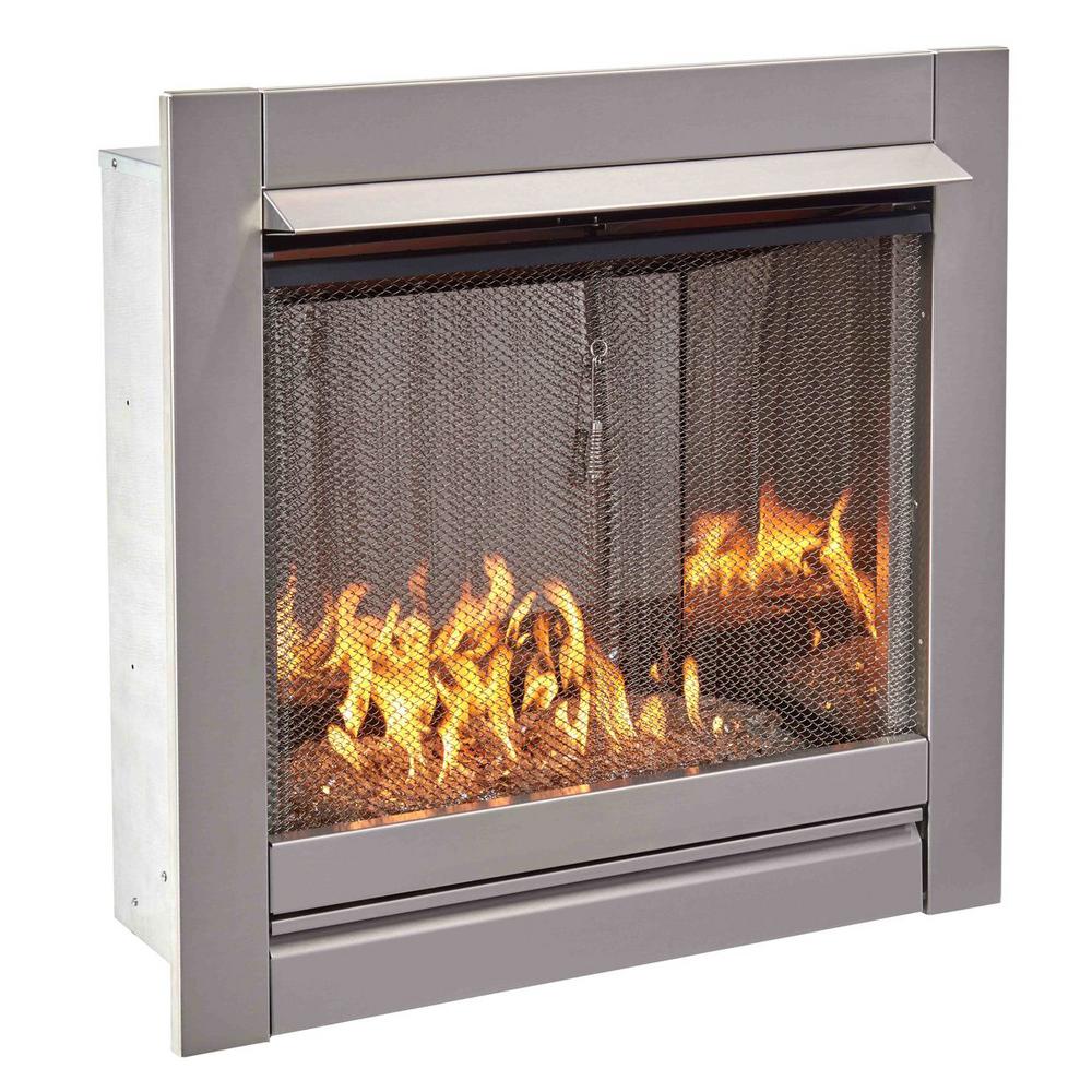 Duluth Forge 31 5 In Stainless Vent Free Outdoor Gas Fireplace