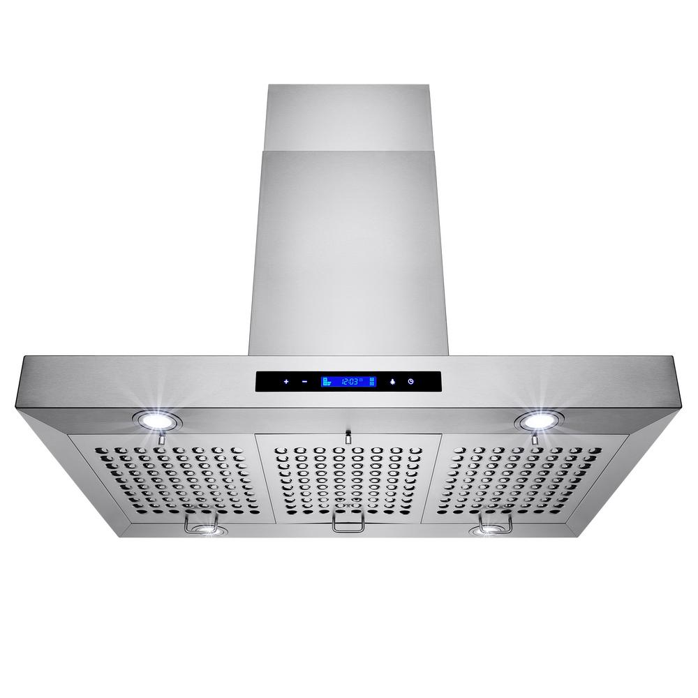 Akdy 36 In Convertible Kitchen Island Mount Range Hood Stainless Akdy 36 In Convertible Kitchen Island Mount Range Hood Stainless Steel With Touch Controls