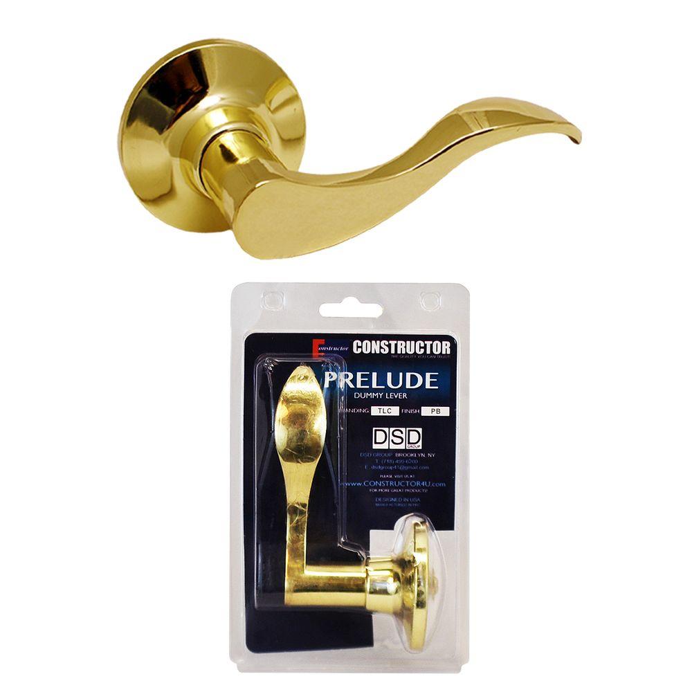 Faultless Straight Polished Brass Dummy LeverLG704BF The Home Depot