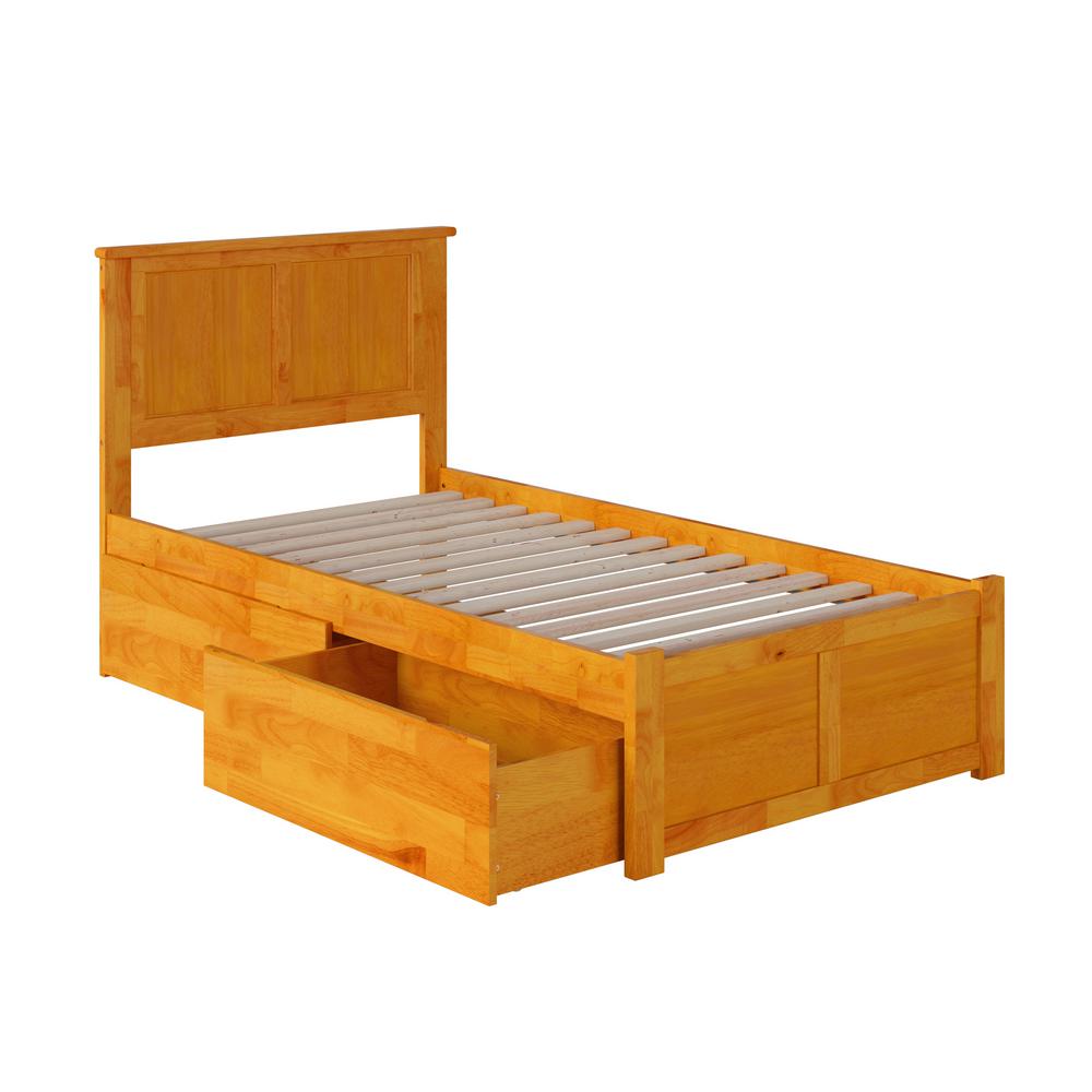 Atlantic Furniture Madison Caramel Latte Twin Platform Bed With
