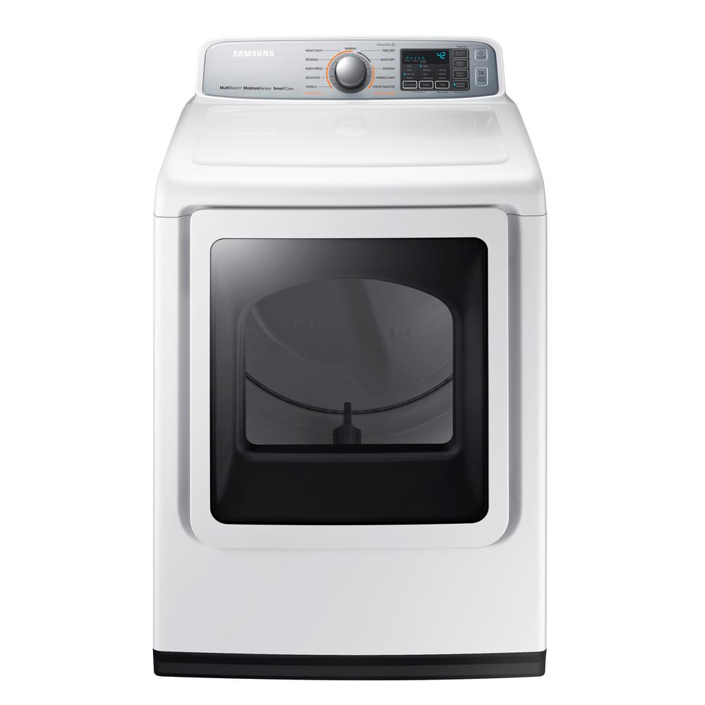 7.4 cu. ft. Electric Dryer with Steam in White