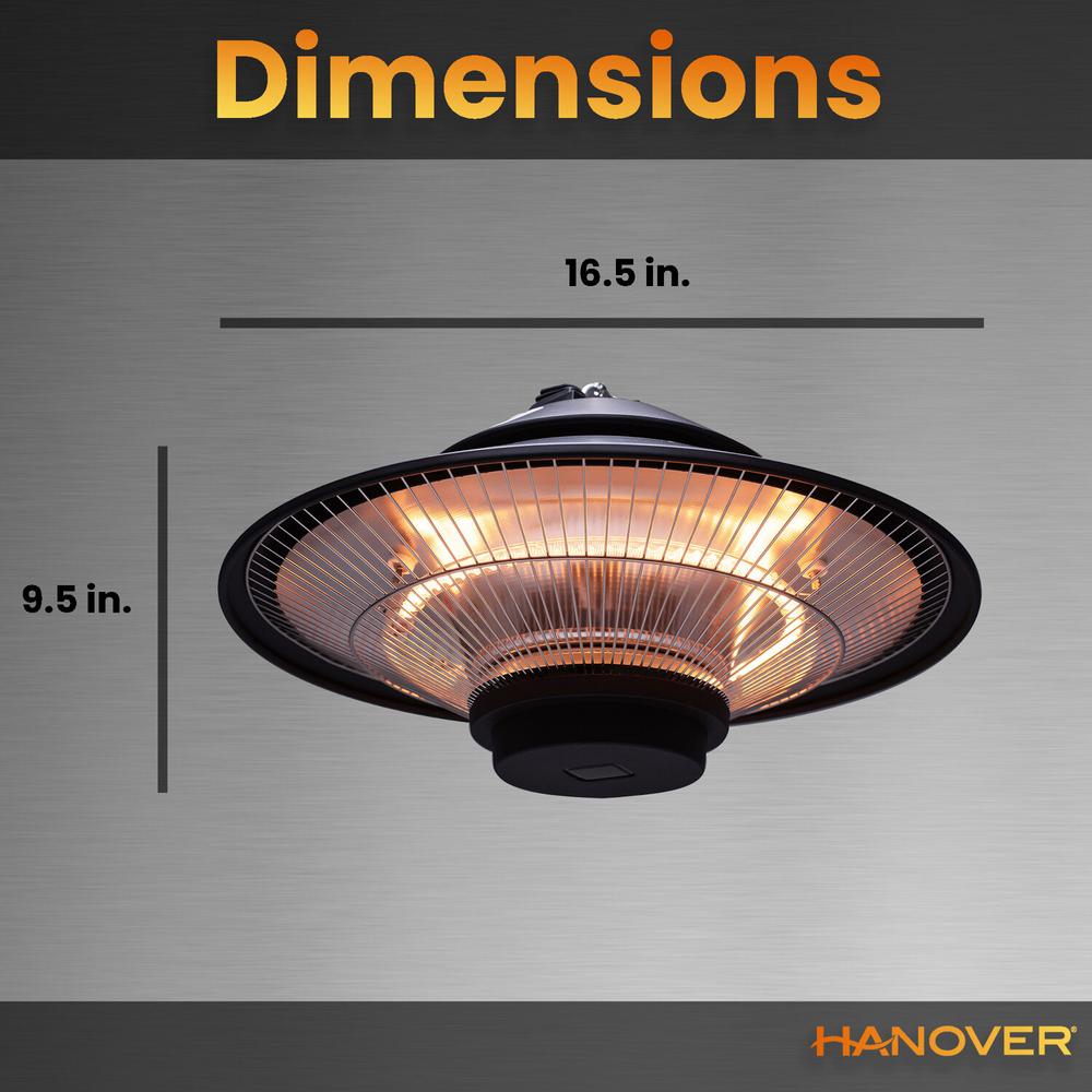 Hanover 1500 Watt Halogen Electric Patio Heater Lamp Han1055ic Blk The Home Depot Hanover 1500 Watt Halogen Electric, Outdoor Halogen Heat Lamp