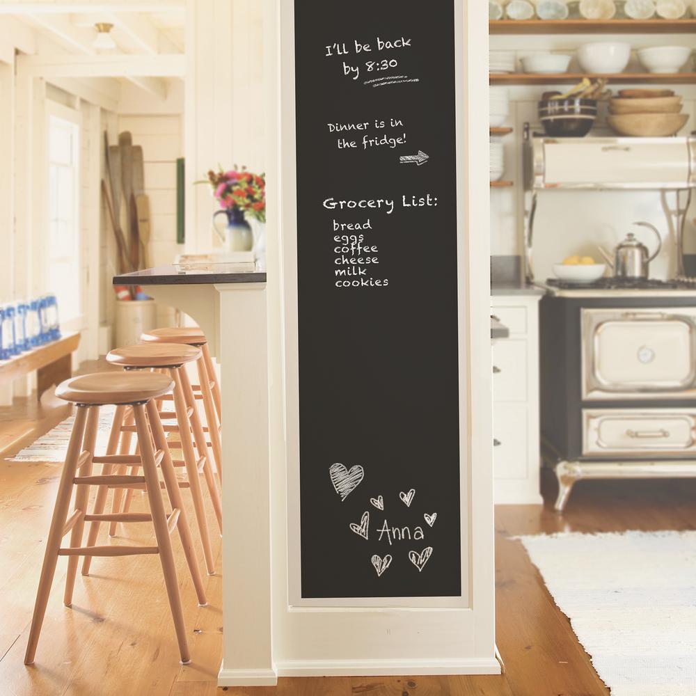 Nuwallpaper Black Vintage Chalkboard Vinyl Strippable Wallpaper Covers 30 75 Sq Ft Nu22 The Home Depot