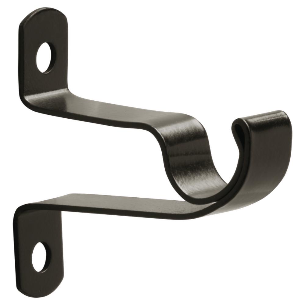 Unbranded 7/16 in. Oil Rubbed Bronze Cafe Rod Bracket-936654 - The Home ...