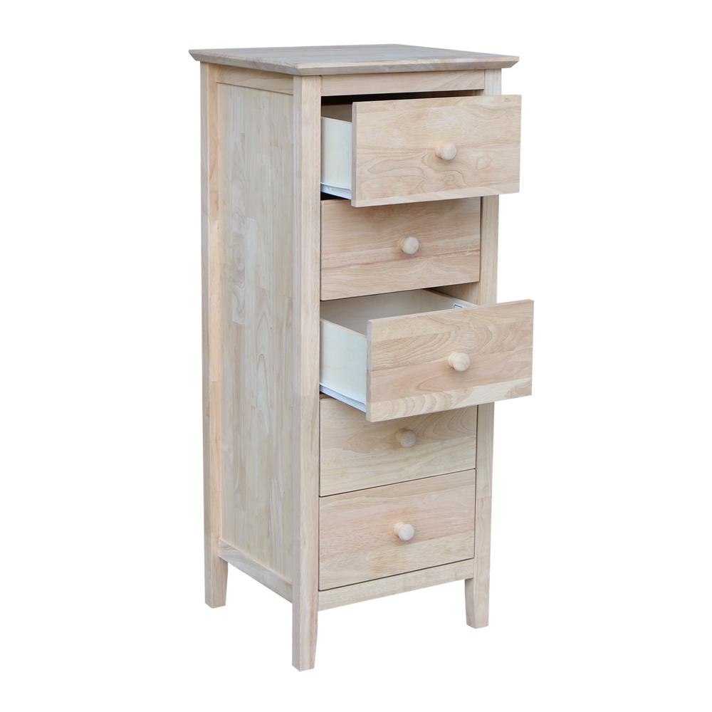 International Concepts Brooklyn 5 Drawer Unfinished Wood International Concepts Brooklyn 5 Drawer Unfinished Wood