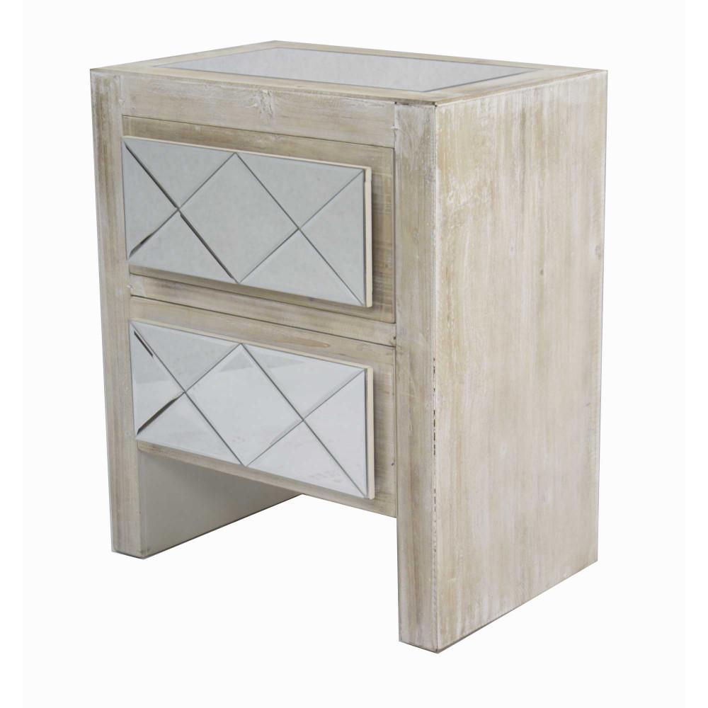 Shelly Embled 19 6x19 6x13 8 In Accent Storage Cabinet With Mirrored Gl And 2 Drawers White Washed Wood Shelly Embled 19 6x19 6x13 8 In Accent Storage Cabinet With Mirrored Gl And 2 Drawers White Washed Wood