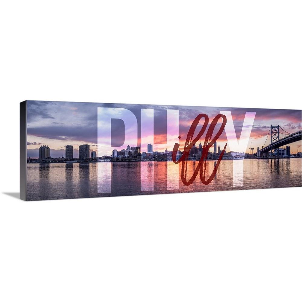 Philadelphia Skyline Philly Transpa Overlay By Circle Capture Canvas Wall Art