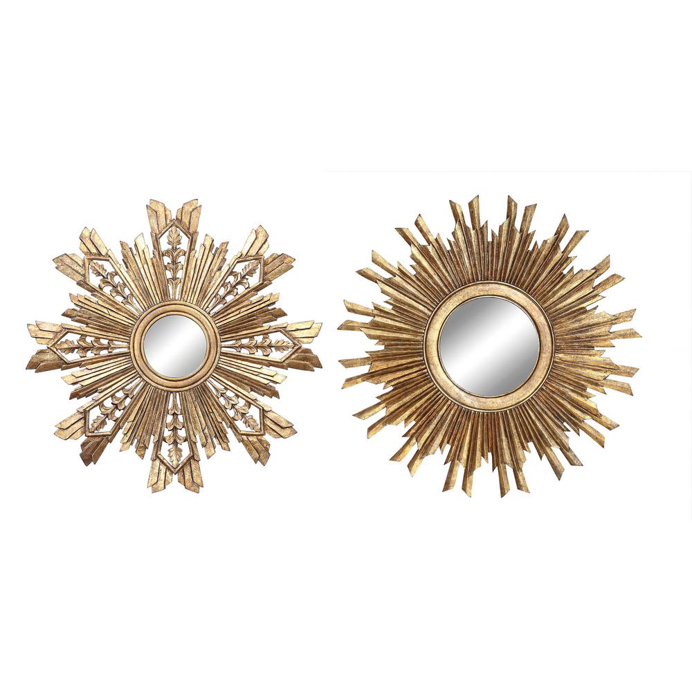 3r Studios Mirrors Wall Decor The Home Depot Sunburst And Snowflake Decorative Mirror Set