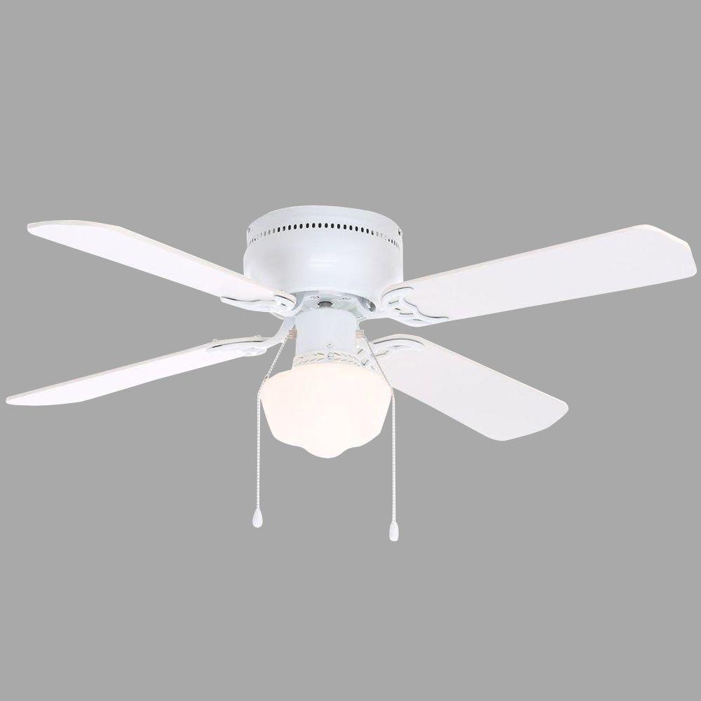 Hampton Bay Littleton 42 in. Indoor White Ceiling Fan with ...