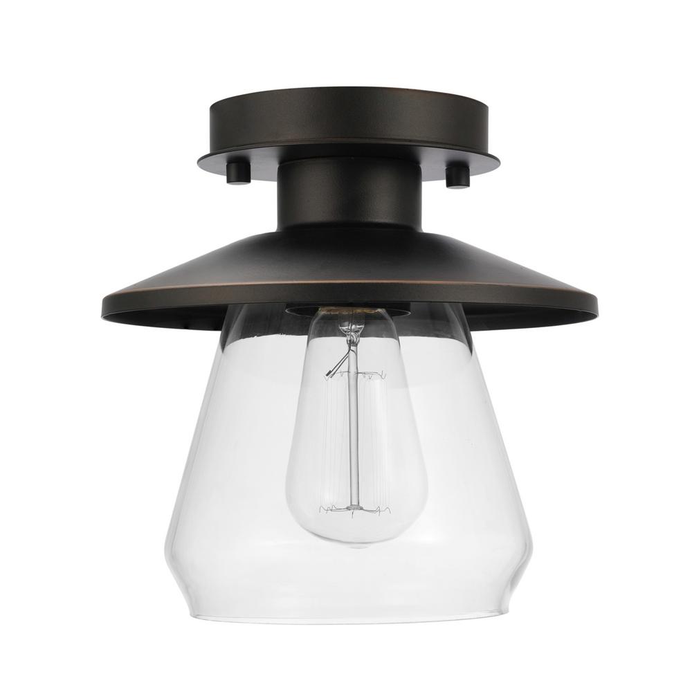 Globe Electric Nate 1 Light Oil Rubbed Bronze Semi Flush Mount - Globe Electric Semi Flush Mount Ceiling Light Globe Electric Nate 1 Light Oil Rubbed Bronze Semi Flush Mount - Globe Electric Semi Flush Mount Ceiling Light