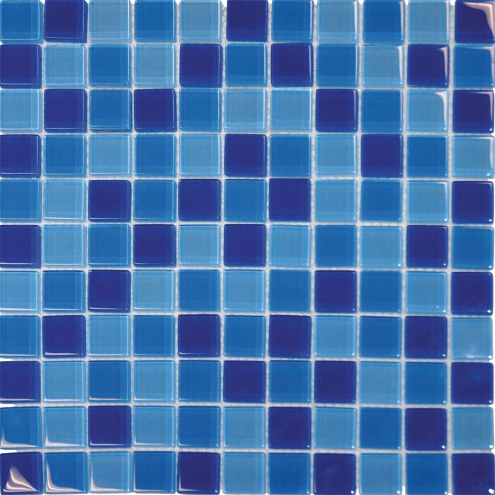 Msi Blue Blend 12 In X 8 Mm Glossy Gl Mesh Mounted Mosaic Tile 10 Sq Ft Case Smot Glsb Bl8mm The Home Depot Gl Mesh Mounted Mosaic Tile