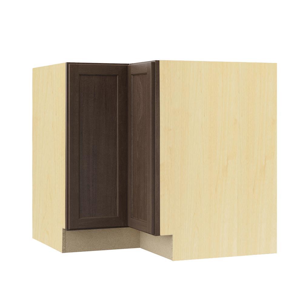 Hampton Bay Shaker Assembled 28 5x34 5x16 5 In Lazy Susan Corner Base Kitchen Cabinet In Brindle Kbls36 Bdl The Home Depot