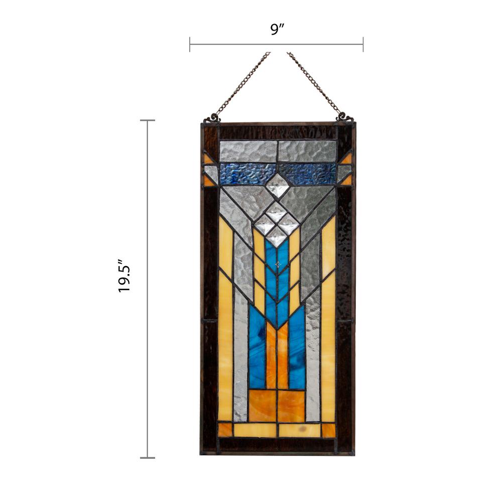 River Of Goods Brown Mission Style Stained Glass Window Panel Brown Mission Style Stained Glass