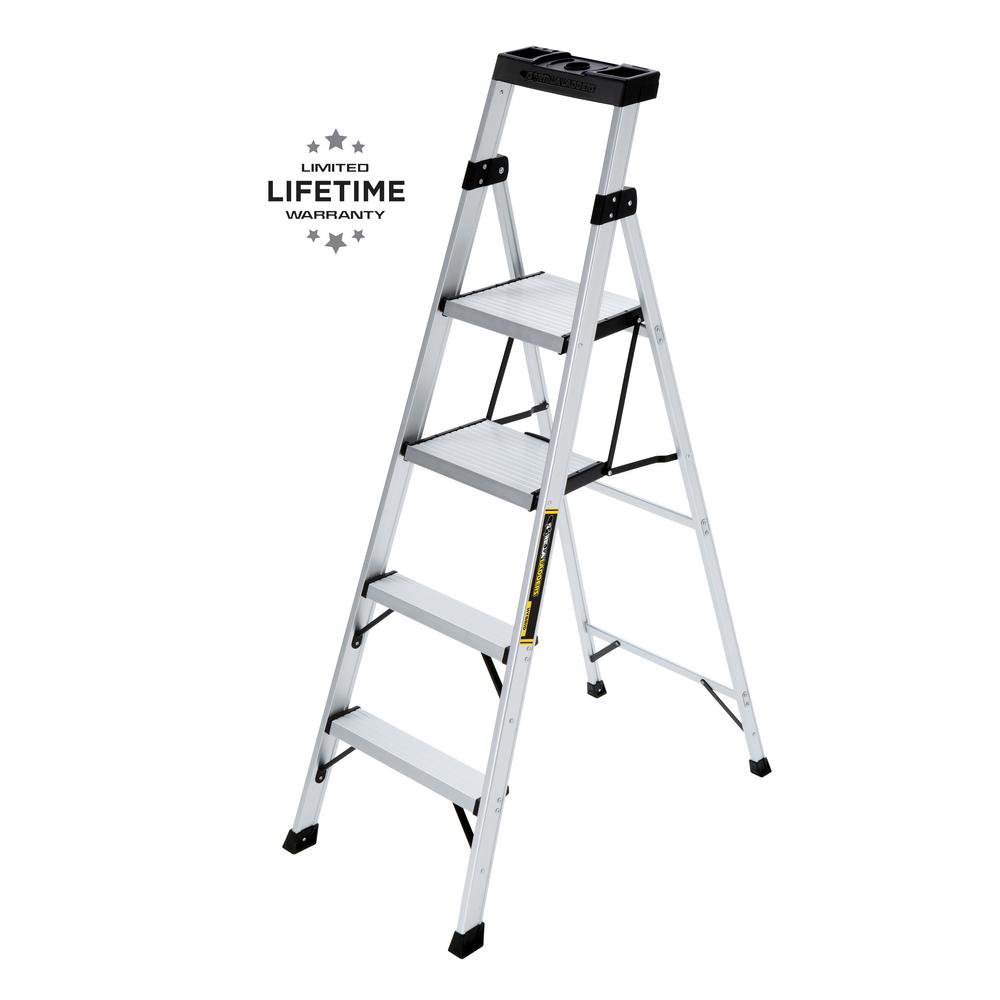 Gorilla Ladders 5 5 Ft Aluminum Hybrid Ladder With 250 Lb Load Capacity Type I Gorilla Ladders 5 5 Ft Aluminum Hybrid Ladder With 250 Lb Load Capacity Type I