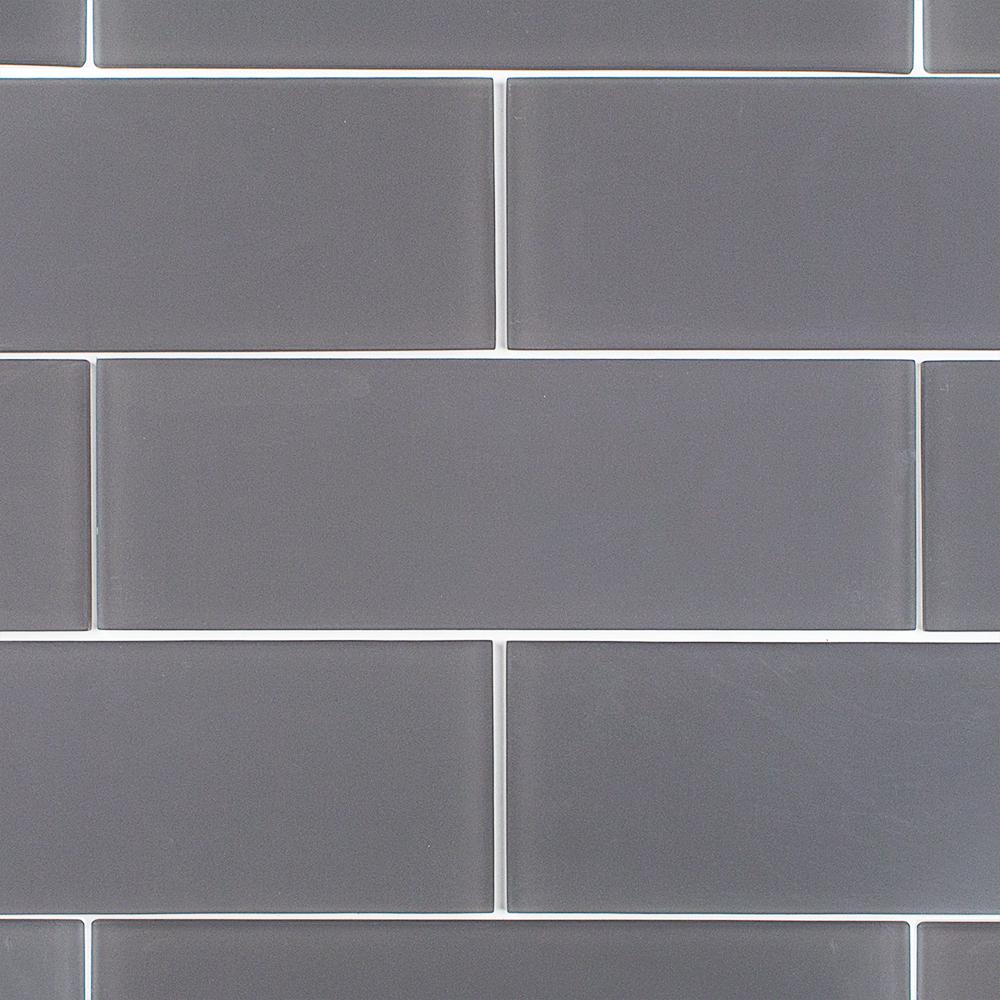 Ivy Hill Tile Contempo Smoke Gray 4 In X 12 In X 8 Mm Frosted Glass