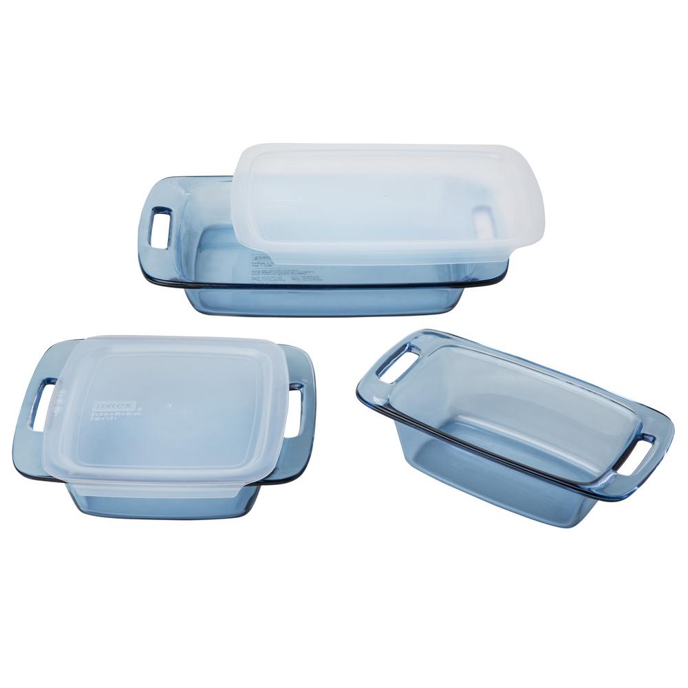 Pyrex 5Piece Atlantic Blue Bakeware Set1124908 The Home Depot