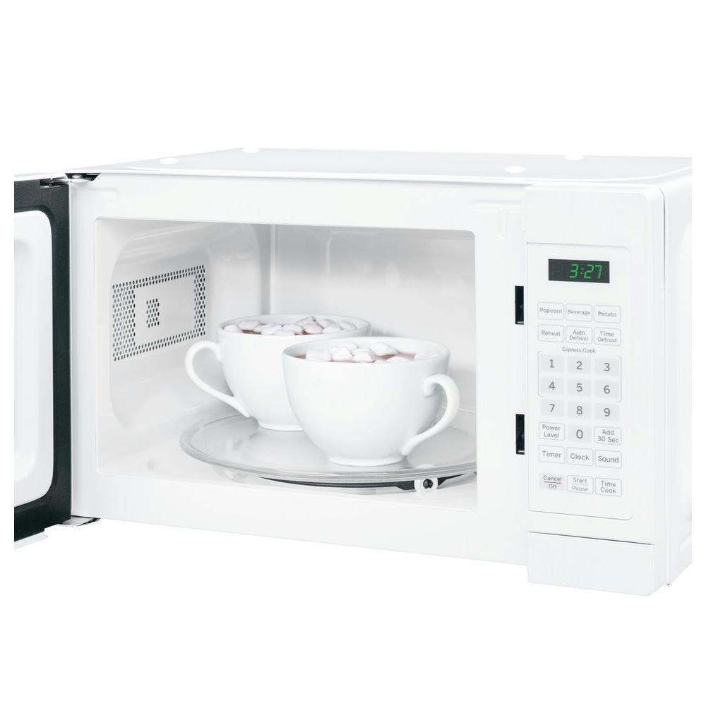 Ge 0 7 Cu Ft Small Countertop Microwave In White Jem3072dhww