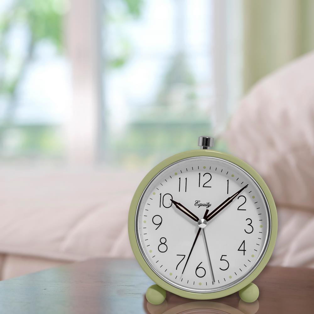 Equity by La Crosse 5 in. Round Quartz Metal Alarm Clock20090 The
