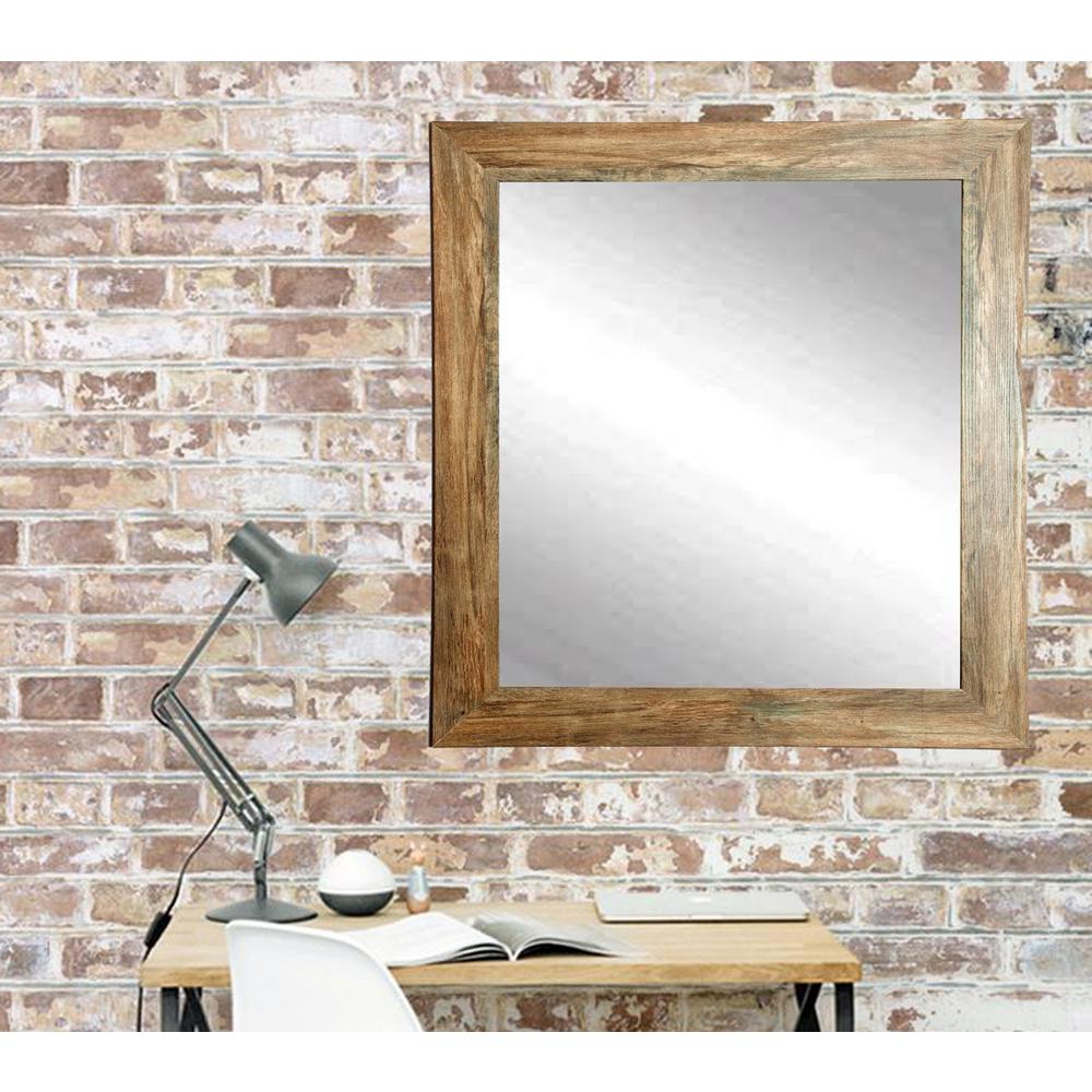Traditional Rectangle Blonde Barnwood Decorative Wall MirrorAV34LARGE The Home Depot