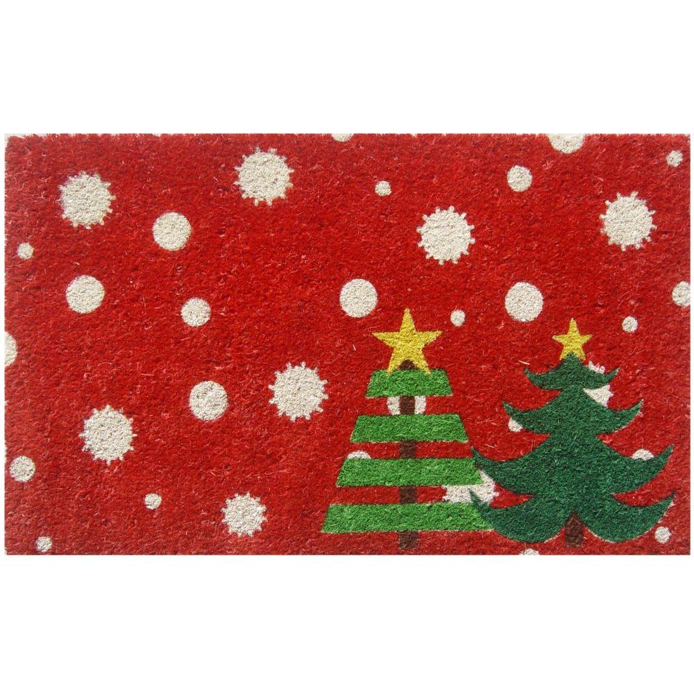 Entryways Christmas Trees 17 in. x 28 in. Non-Slip Coir Door Mat-P2040 ...