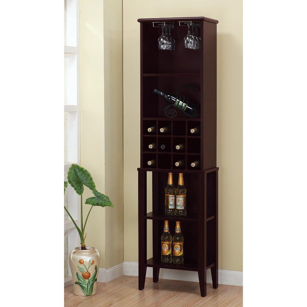 Benjara Well Designed Elegant Brown Wine Bar With Racks Well Designed Elegant Brown Wine Bar