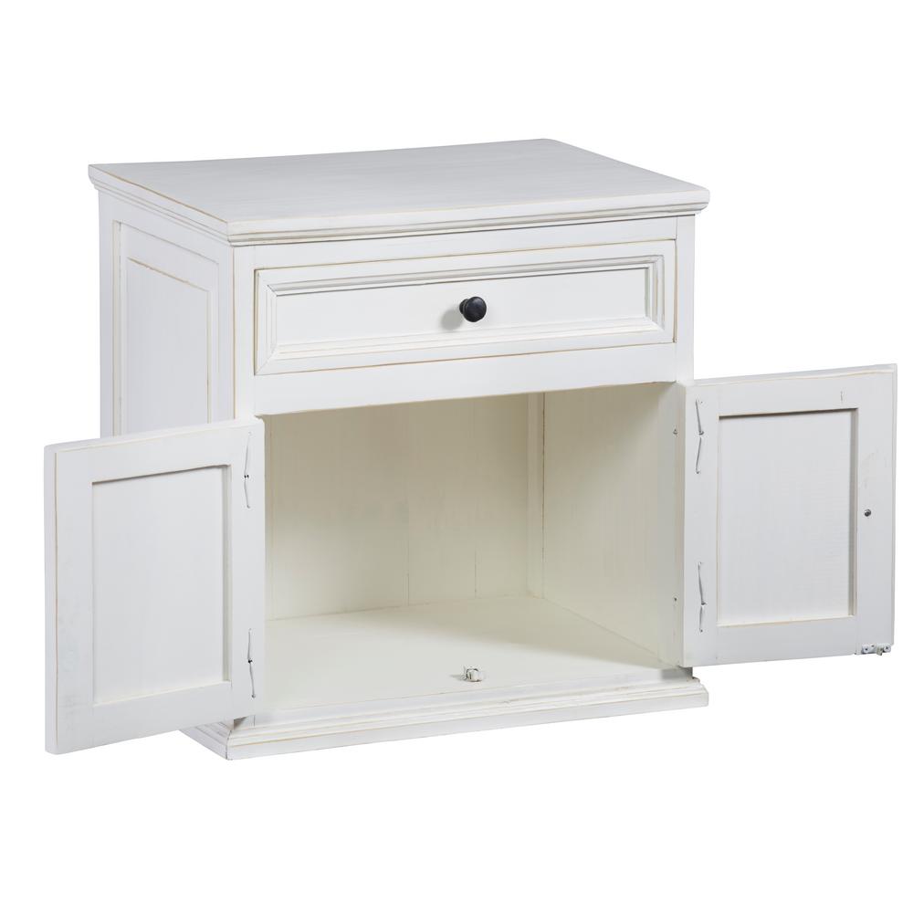 Progressive Furniture Carli 1 Drawer Vintage White Nightstand A714 69 The Home Depot