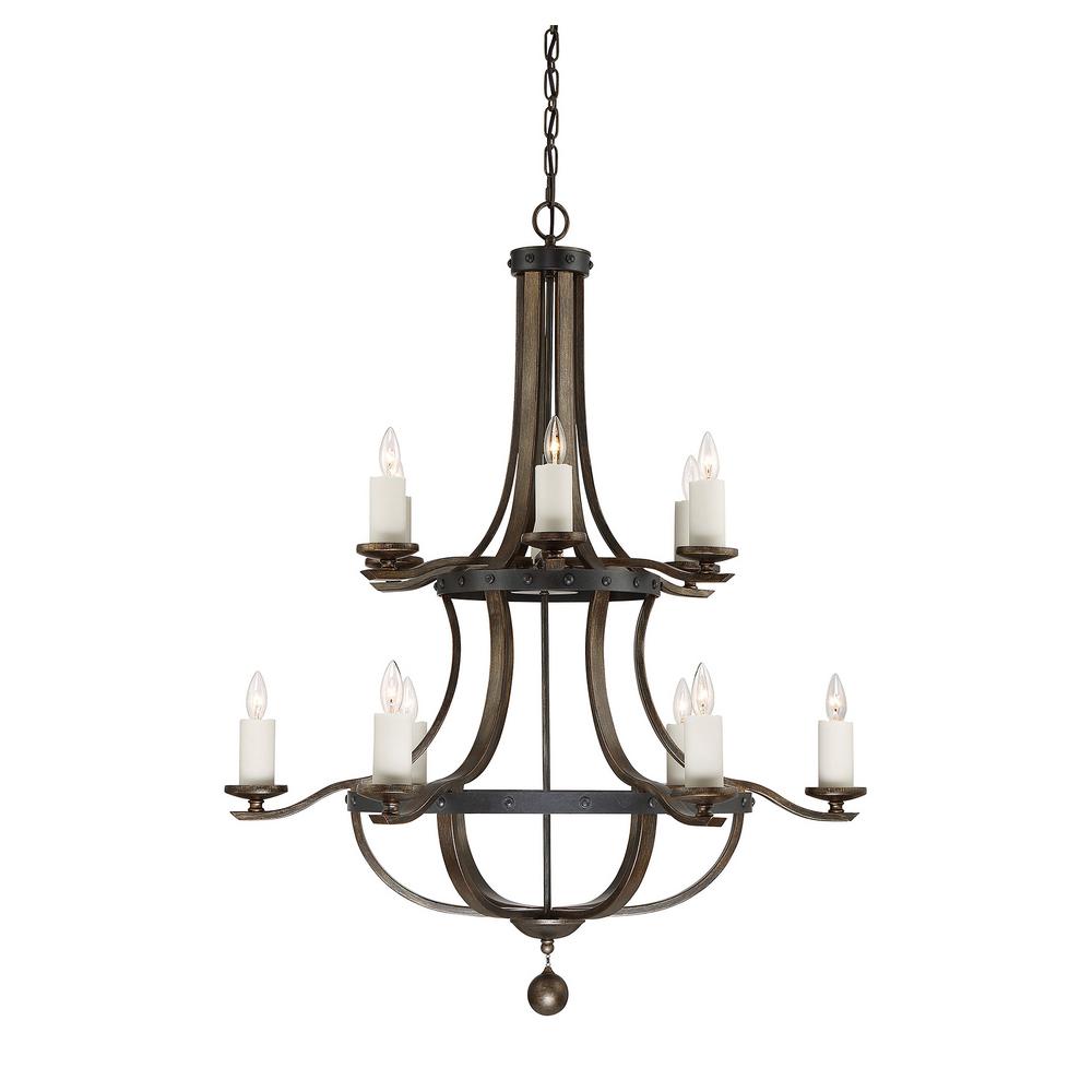 Illumine Satin 12 Light Ceiling Reclaimed Wood Incandecent Chandelier Illumine Satin 12 Light Ceiling Reclaimed Wood Incandecent Chandelier